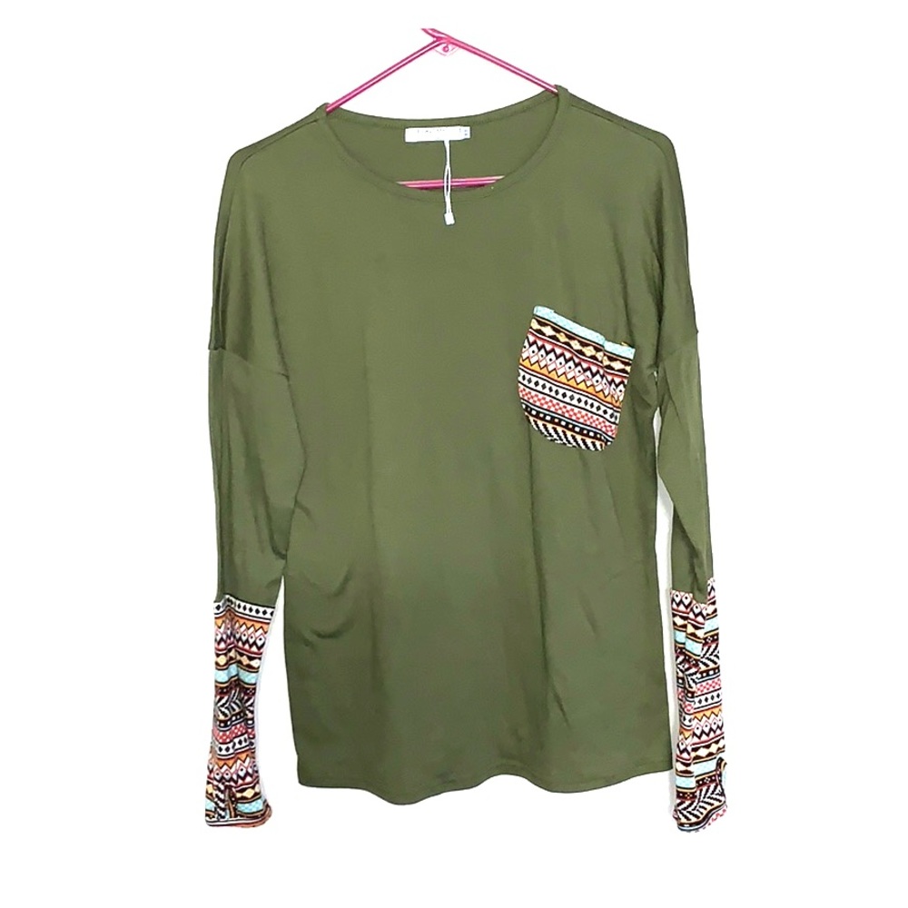 POGTMM Army Green Tribal Top